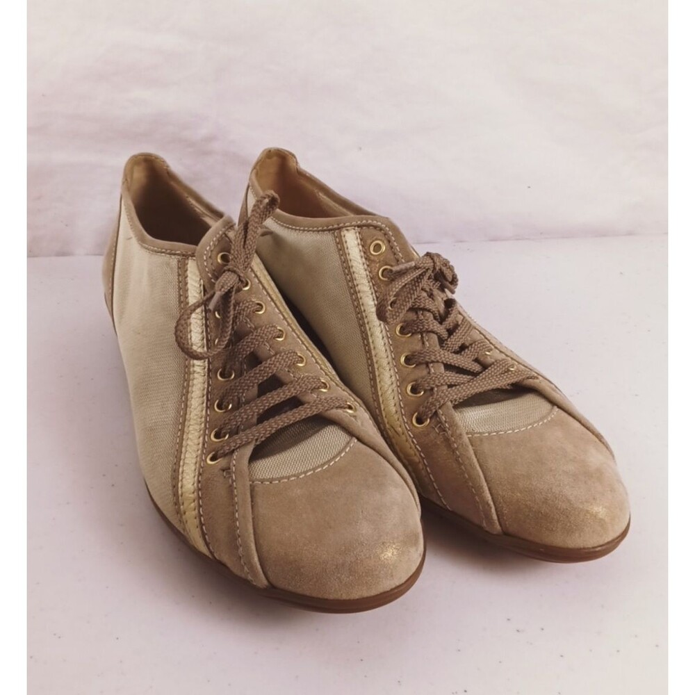 Amalfi by Rangoni Womens Size 10N Gold Brown Lace Up Sneakers Bowling Shoes